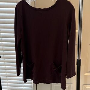NWOT Pure J.Jill Plum Pocket Pullover Size Medium Petit
